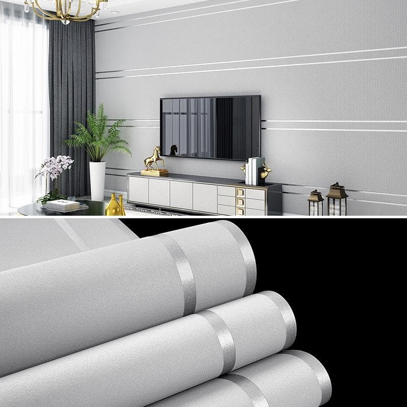 Deerskin Velvet Wallpaper Modern Simple Striped Pattern Living Room Tv Background Home Decor Non-woven Fabric Non Self Adhesive