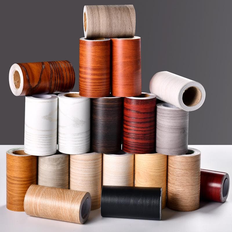 Waterproof Wood Grain Self-Adhesive Skirting Board & Frame Edge Banding Sticker for Furniture Renovation and Baseboard Decoration