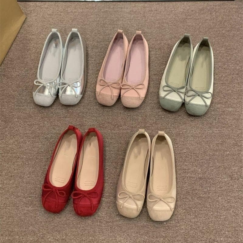 Elegant Flat Shoes Single Shoes Women's Shoes Soft-soled Ballet Shoes cm beige