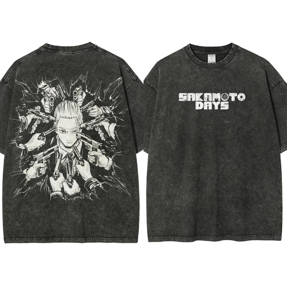 Anime Washed Vintage Sakamoto Days Women Men Fashion Hip Hop Oversized T-shirts Summer Cotton Comfort Female T Shirt Top cm