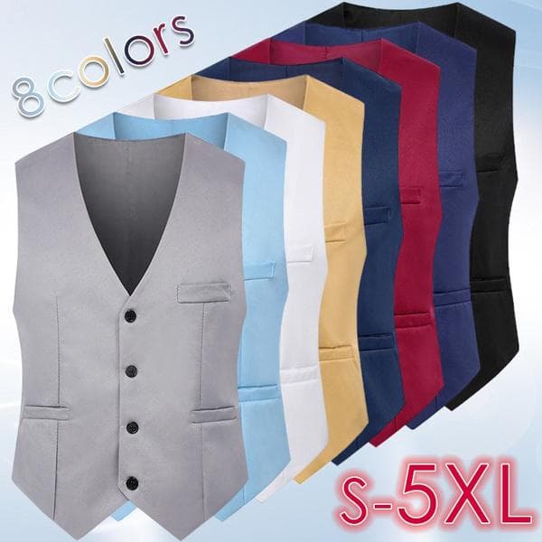 Men's Classic Formal Suit Business Slim Fit Formal Dress Vest Suit Wedding Dress Vest cm wine red