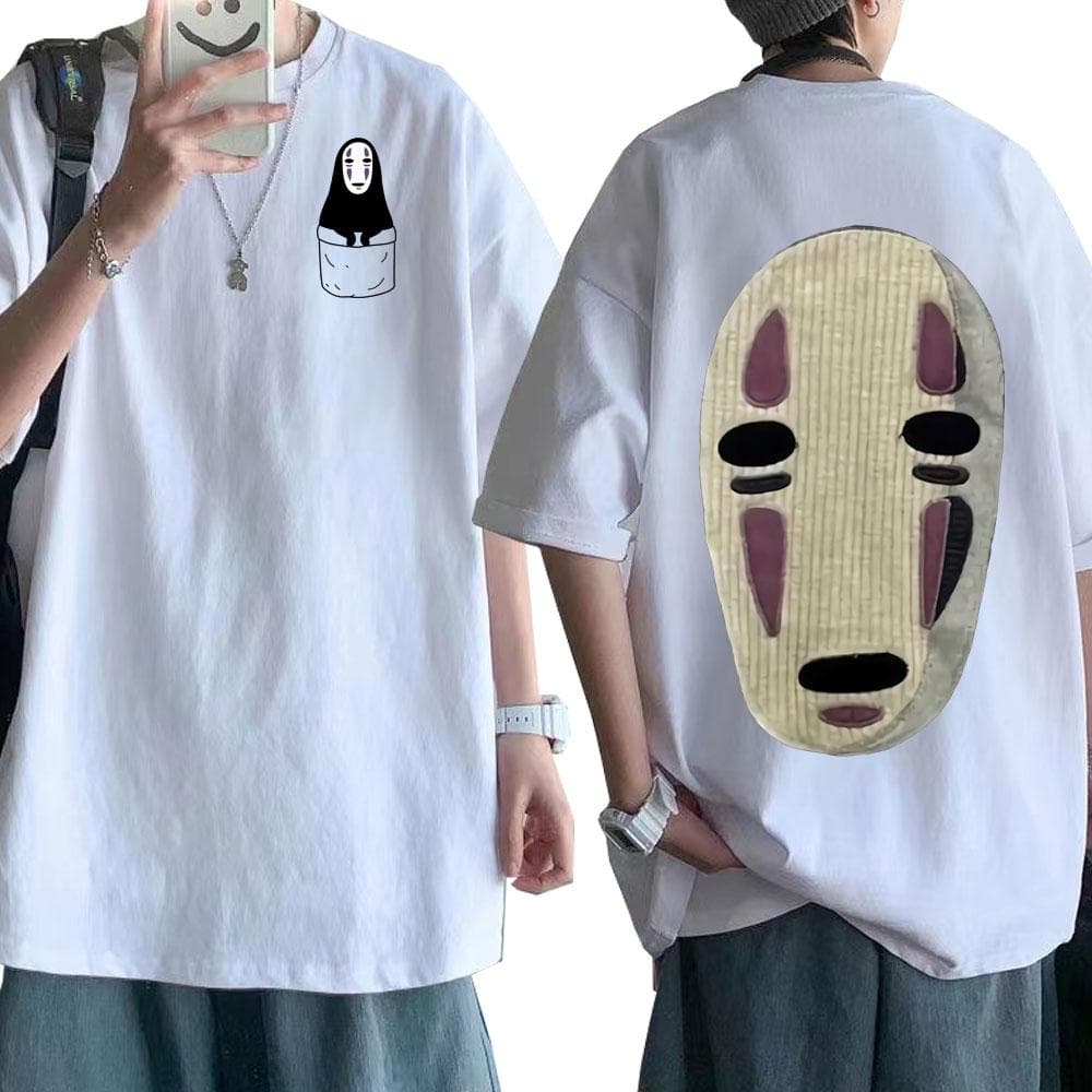 Hot Anime Spirited Away T-shirts Unisexga No Face Unisex Pocket Graphic T Shirt Unisex Unisex Fashion Casual Oversized T-shirt Harajuku Tops cm