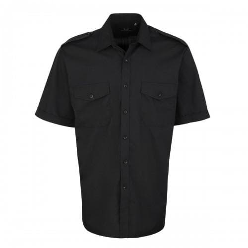 Premier Mens Short-Sleeved Pilot Shirt cm white