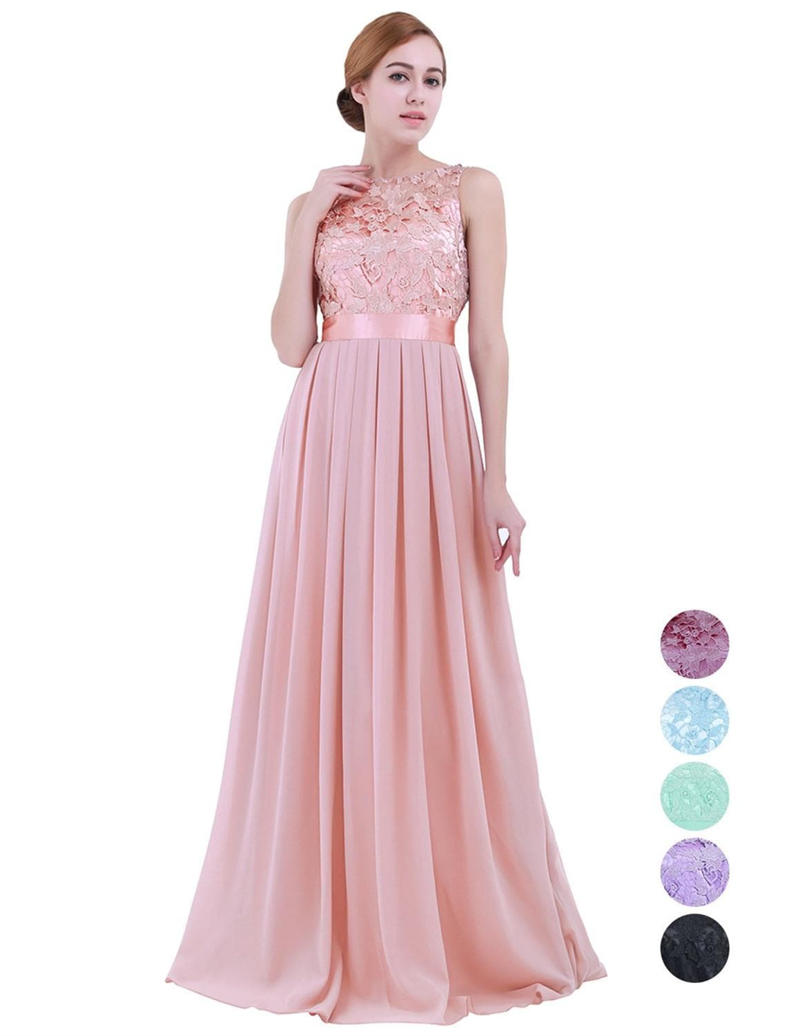Women's Ladies Sleeveless Chiffon Bridesmaid Dresses Evening Party Dress cm lavender
