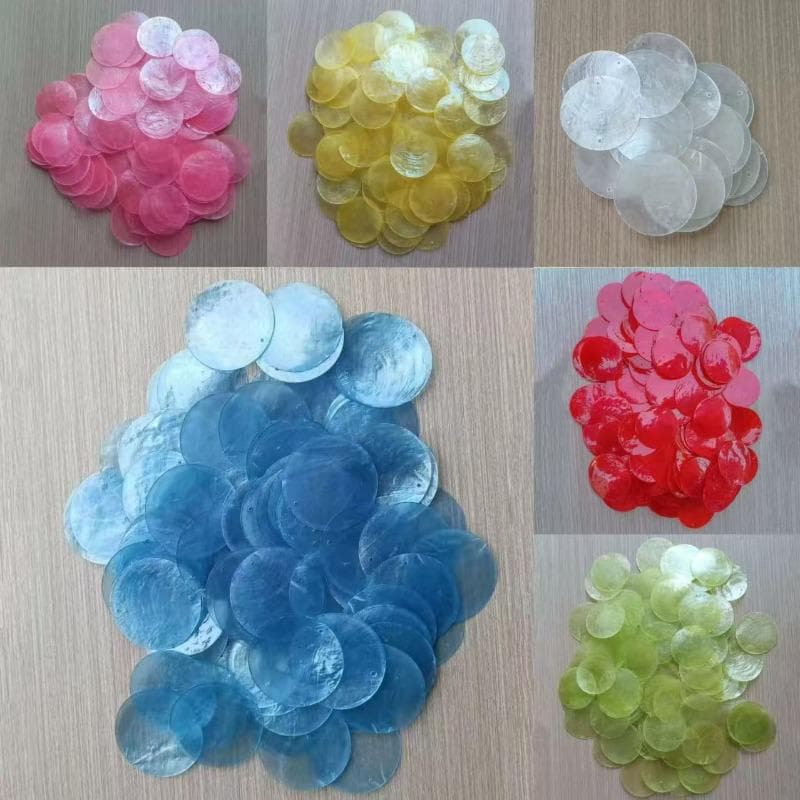 5cm DIY White Capiz Shell with Two Holes Sea Shell Bulk Capiz Shells for Decor DIY Wind Chimes & Crafts Jewellery Accessories