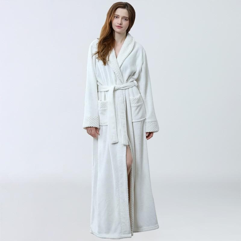 Ladies Soft Bathrobe Autumn Winter New In Women Pajamas Comfortable Sleepwear Female Nightgown Thickened Extended Yukata Flanne cm pink