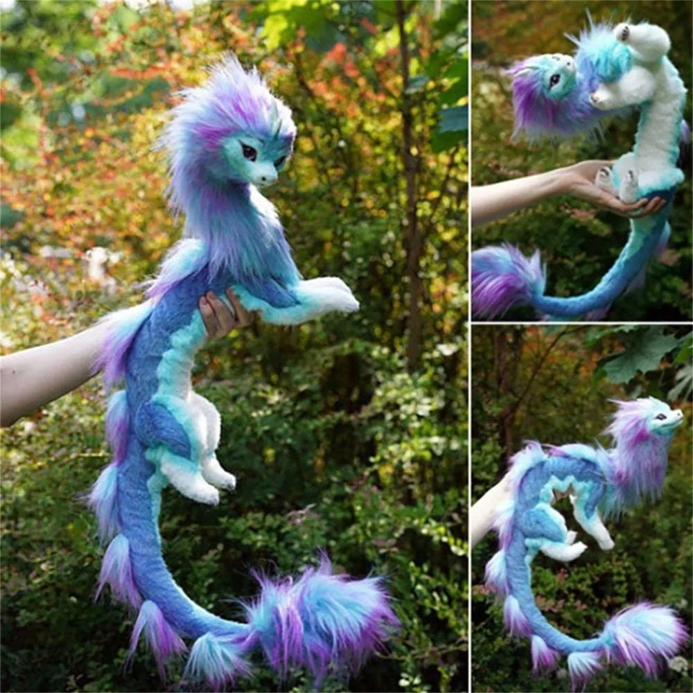 60cm Length Cartoon Animal Blue Dragon Figure Plush Cute Stuffed Doll Kids Toy Children Exquisite Birthday Gifts Home Decoration blue