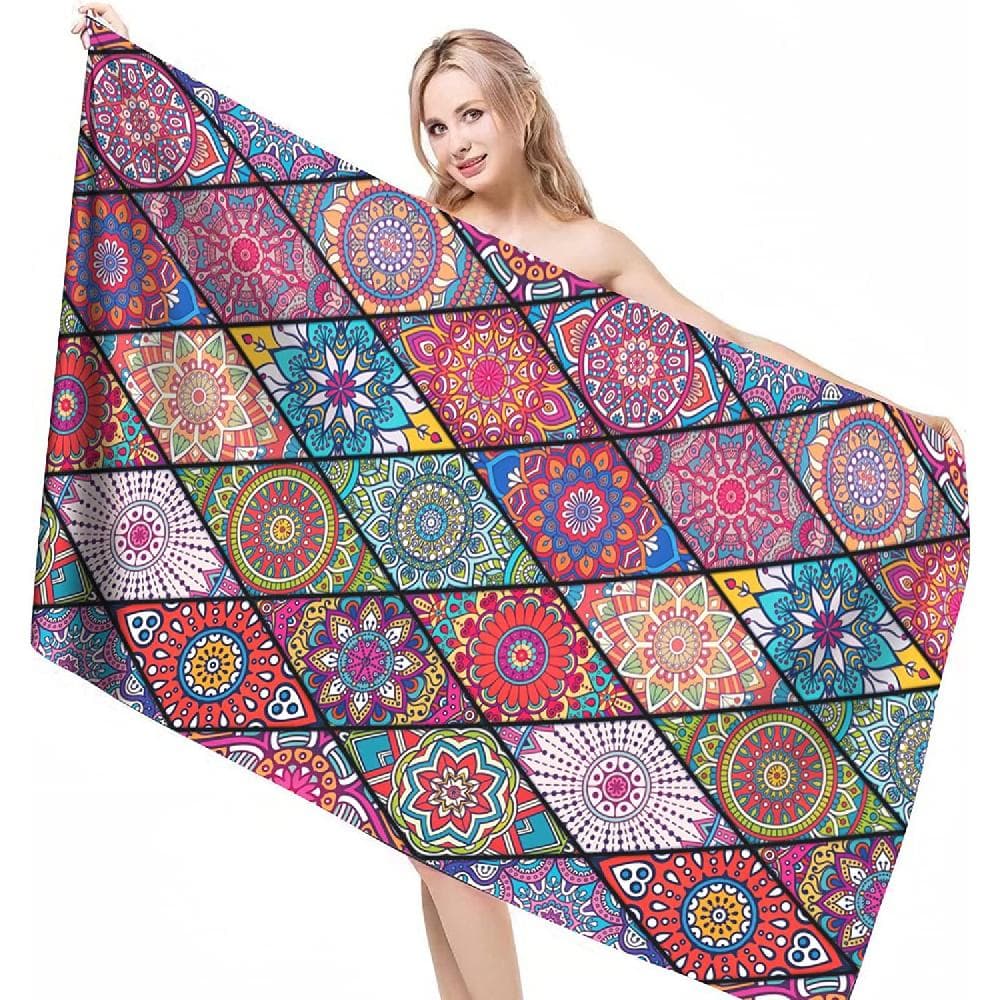 80 x 160 cm Thin Lightweight Mandala Microfibre Towels Beach Towel Bath Towel Cotton Boho Quick Drying