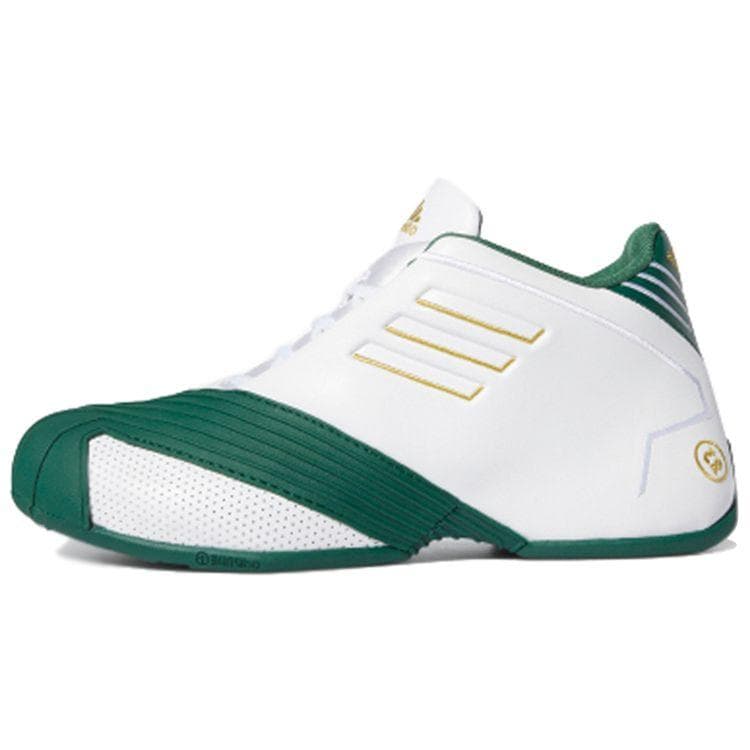 adidas T-Mac 1 White Team Dark Green Men Sneakers Cloud-White Gold-Metallic FW3663 cm