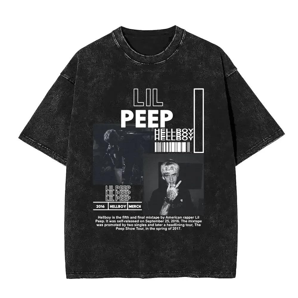 2026 Spring summer Fashion Vintage Rapper Lil Peep Crybaby Album Graphic T-shirt Men Women Hip Hop Fashion Pop Music Streetwear cm