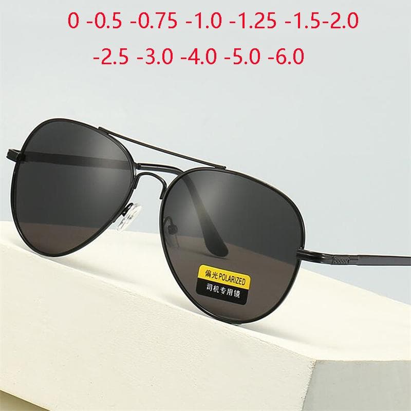 0 -0.5 -0.75 To -4.0 Double Beam Prescription Sun Glasses UV400 Driving Cat Eye Nearsighted Sun Glasses With Diopters cm