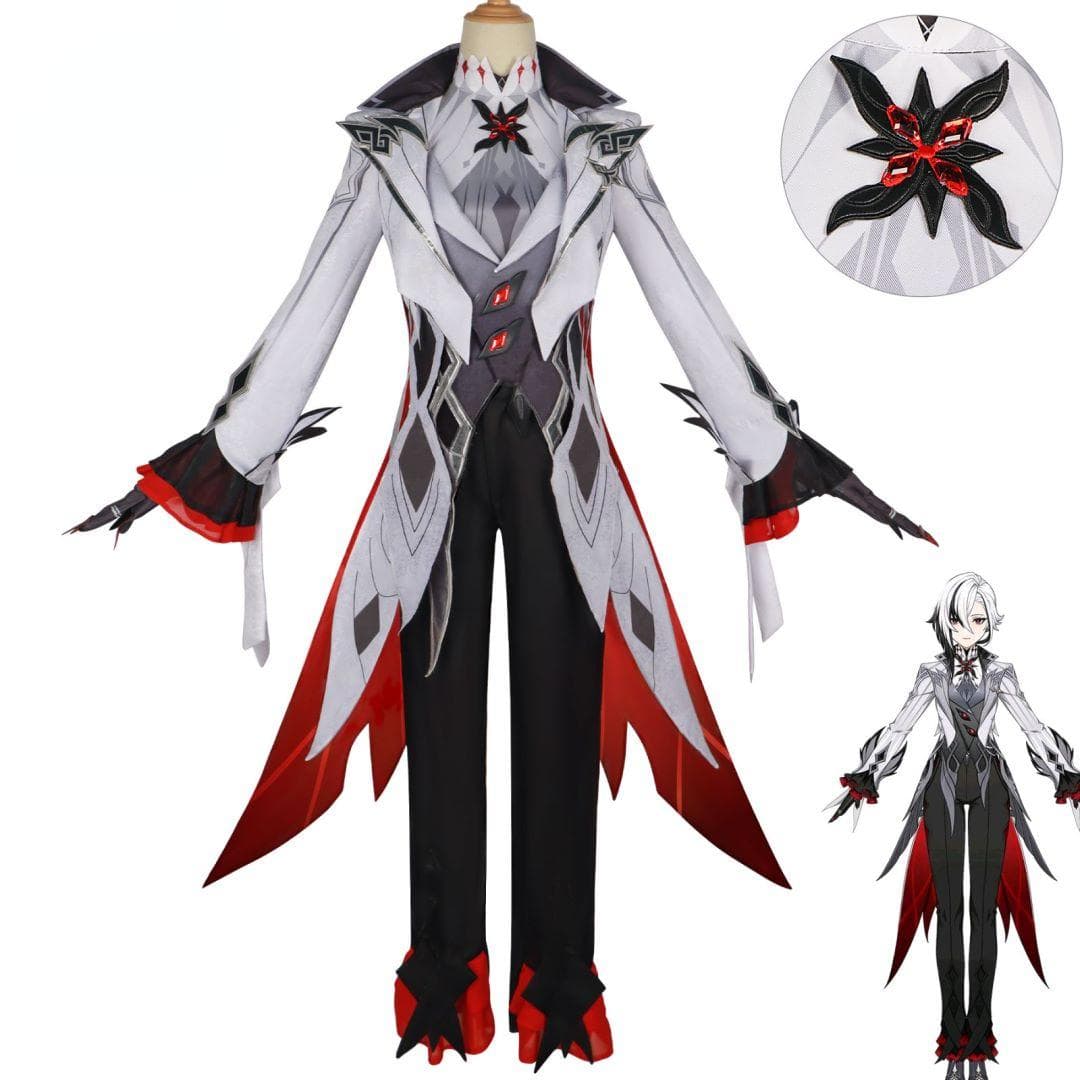 Arlecchino The Knave Cosplay Costume Full Set Wig Uniform Eleven Fatui Harbingers Outfit Halloween Carnival Party cm