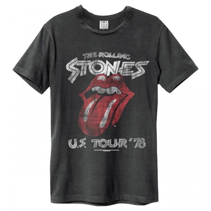 Amplified Unisex Adult US Tour 78 The Rolling Stones T-Shirt cm charcoal