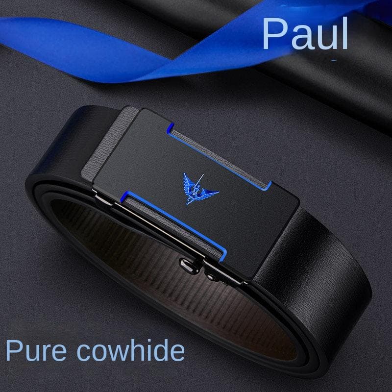 Emperor Belt Men's Genuine Leather High-end Automatic Buckle Wearing Pure Cow Leather Belt Business Young Trousers Tide 130cm