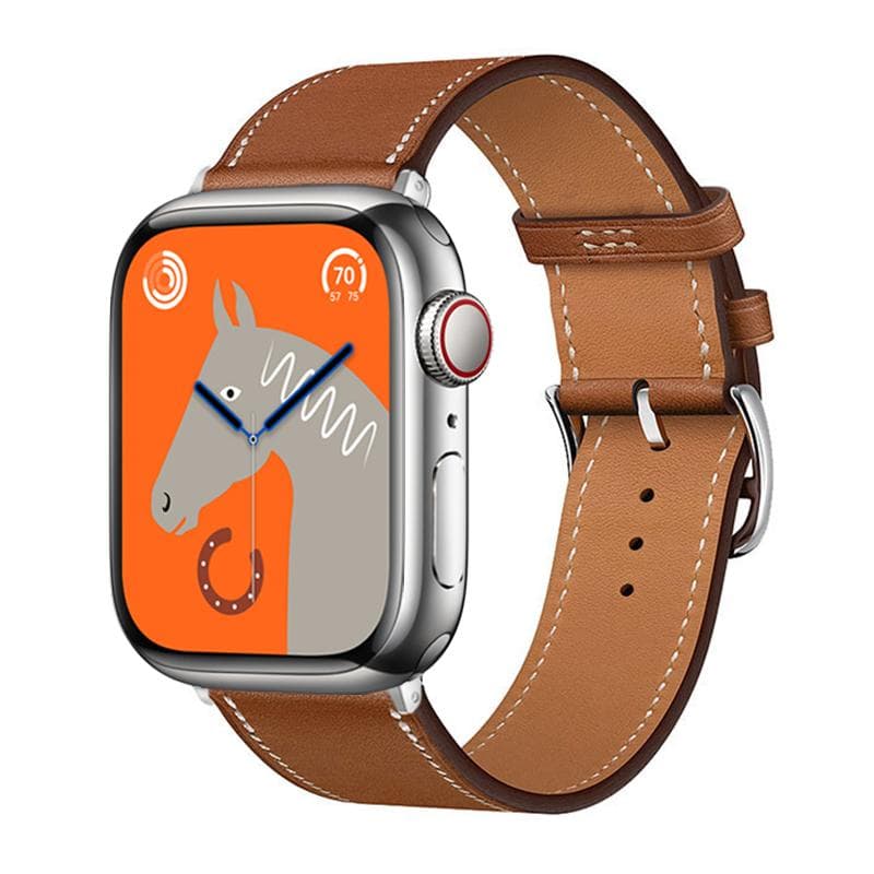 Watchband Leather Band For Apple Watch Strap 44mm 45mm 40mm 41mm Single Tour Hermes Bracelet Correa iWatch Series 6 SE 7 8 9 ultra 2 49mm