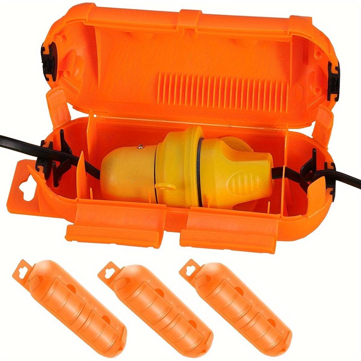 Orange Waterproof Extension Cord Cover Outdoor Weatherproof Electrical Box for Plug and Outlet Protection