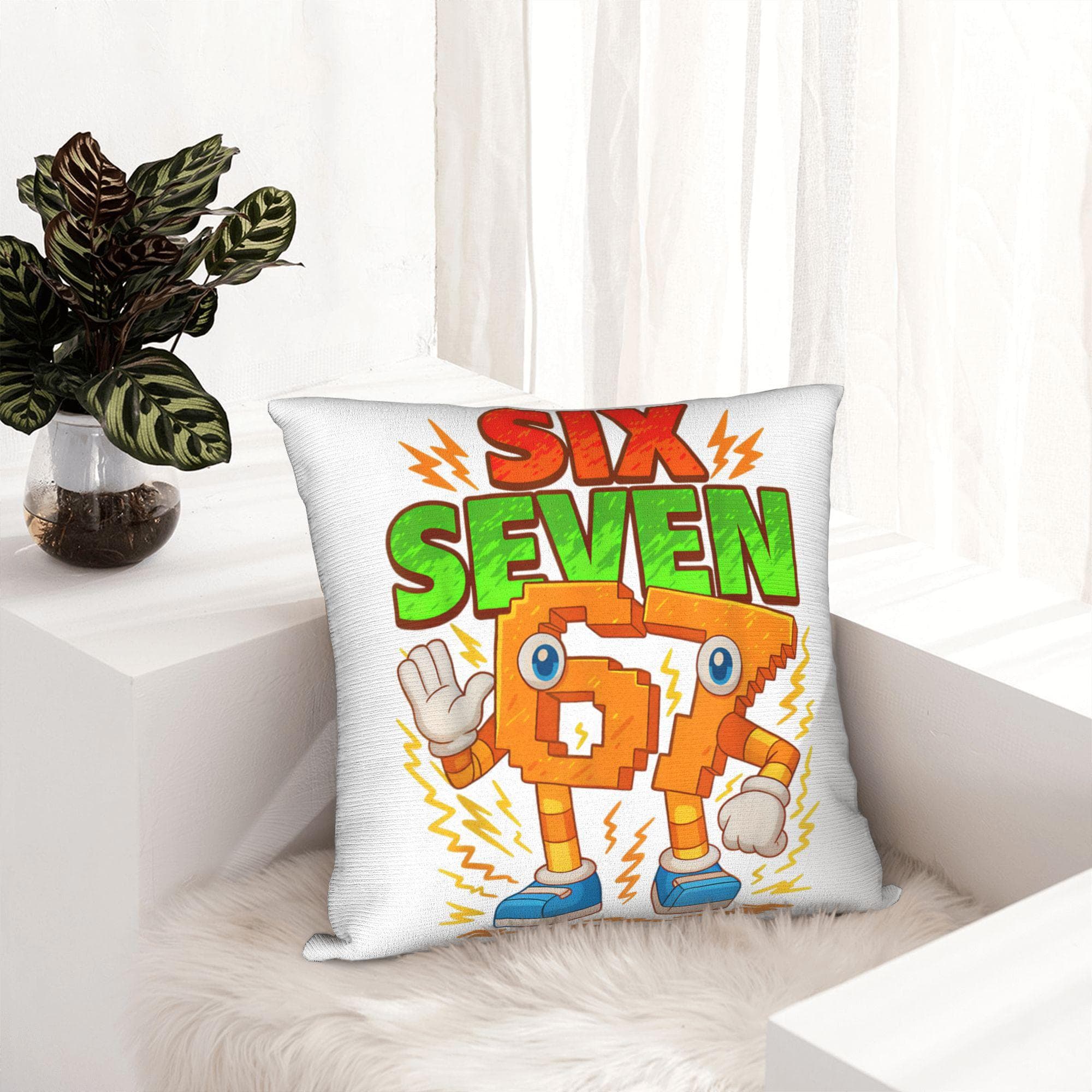 67 Six Seven Italian Brainrot Meme Pillowcase Doublesided Printing Polyester Cushion Cover Throw Pillow Case Cover Sofa Zipper