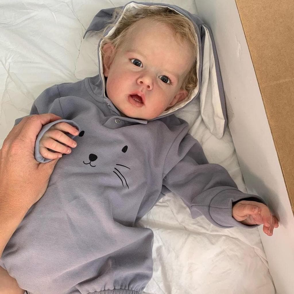 75CM/55CM 3D Skin Hand Paintes Soft Silicone Reborn Baby Boy Doll Toy For Girl Cloth Body Realistic Blonde Big Toddler Art Bebe 75cm