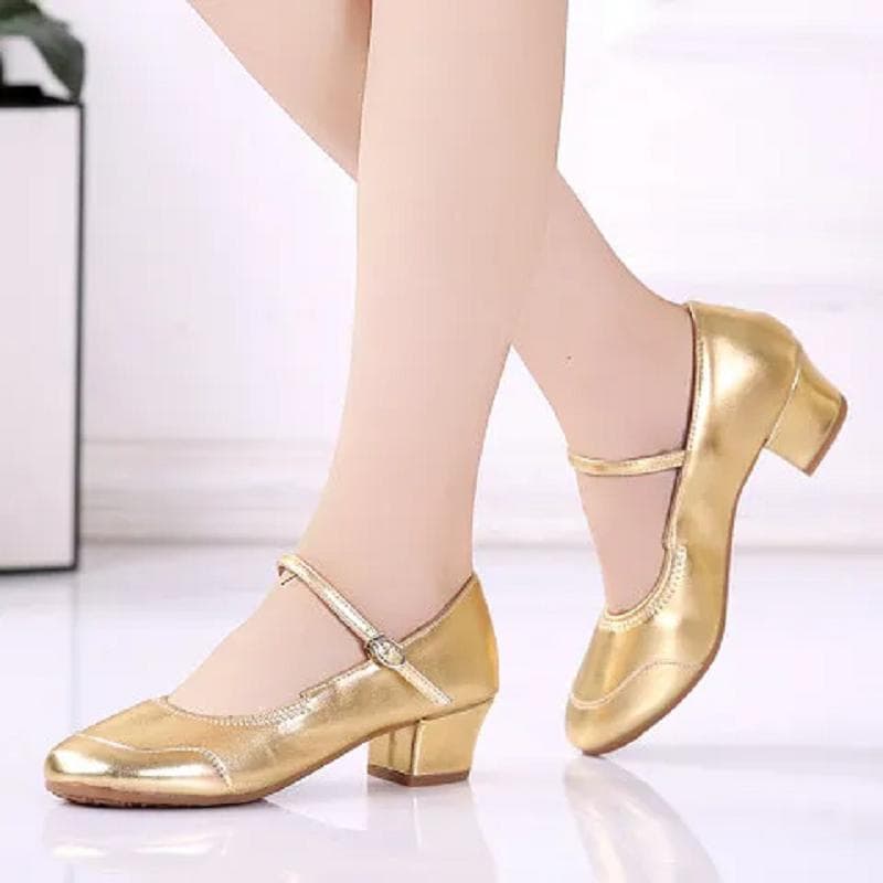 zapatos de mujer women classic round toe golden high quality ballet dance shoes lady fashion silver professional heel shoe ba139 cm