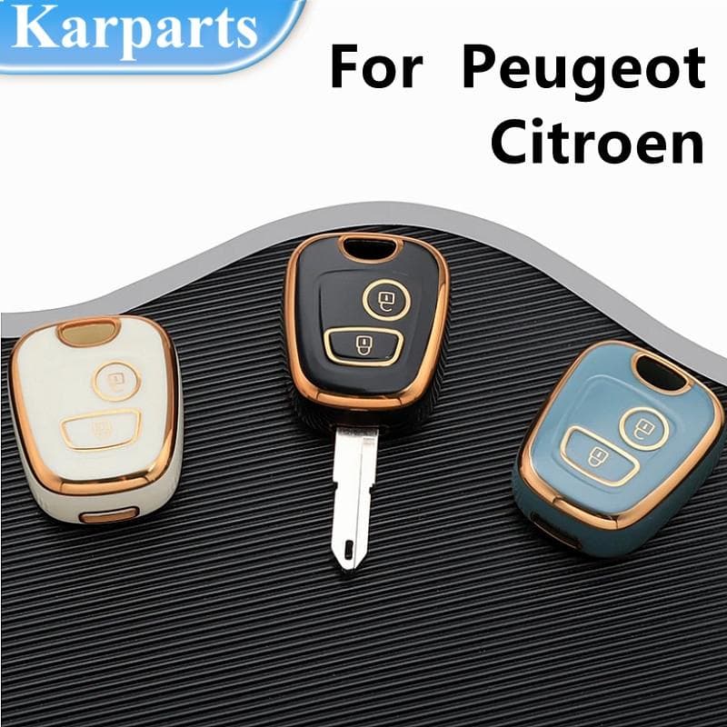 New TPU Car Remote Key Case Cover Shell for Peugeot 106 107 206 207 306 307 406 407 for Citroen C1 C4 Protector Fob Accessories green