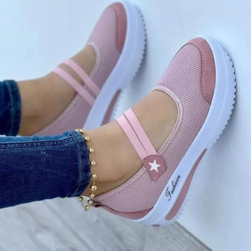 Women's Casual Shoes Spring Summer Comfortable Breathable Walking Shoes Loafers Woman cm red