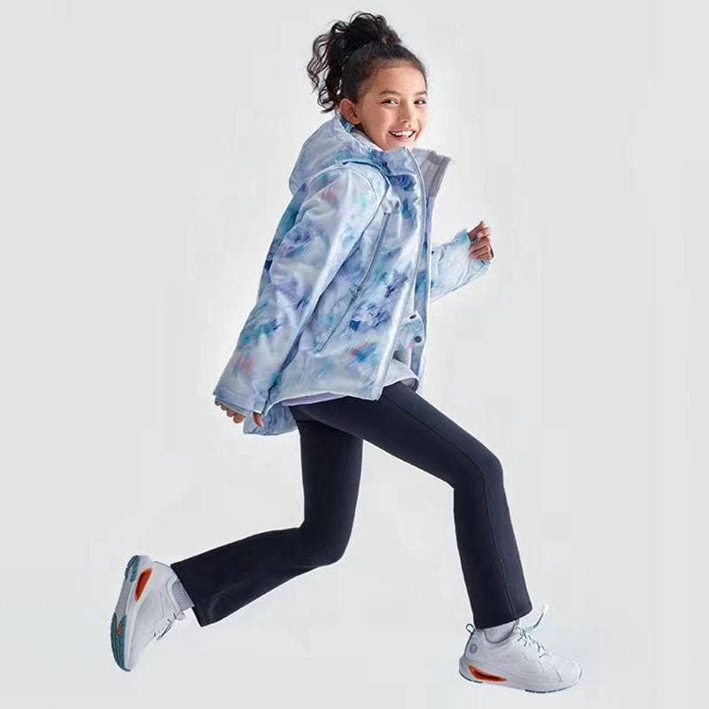Girls' Fleece-Lined Micro-Flare Yoga Pants - 2024 Autumn/Winter Collection cm black