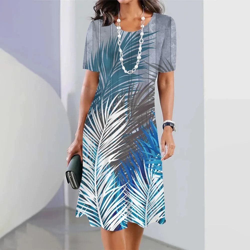 Hawaii Coconut Tree 3D Print Women's Dresses Vacation Long Dresses Female Clothing Summer One-piece Dress cm
