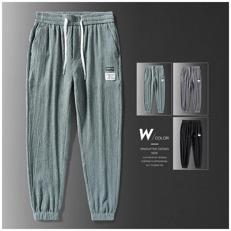 Casual Pants Men's Summer Tide Thin Section Drawstring Nine Harun Sweat Pants Men's Models Loose Tight Waist Sports Pants cm