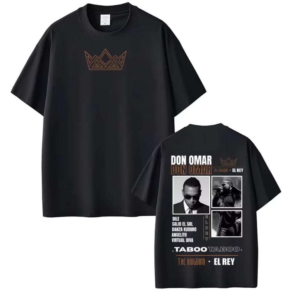 Rapper Don Omar Album Printed Tshirts Unisex Women Fashion Tshirts Shortsleeved Casual  Cotton Hiphop Tshirts Streetwears cm