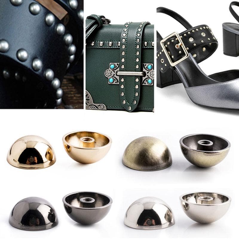 10pcs Dome Rivet Screw Spike Studs Punk Spots Garment Leather Craft Belt Wallet Decoration Parts 8/10/12/12mm black