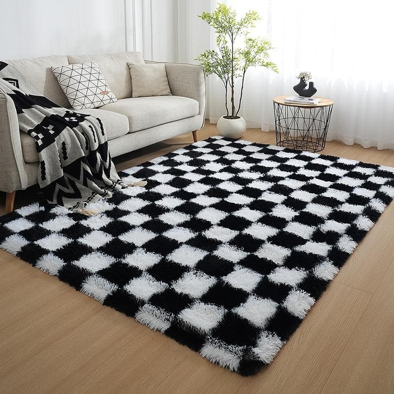 Area Rugs for Bedroom, Upgrade Non-Slip Grey Fluffy Soft Shag Carpet, Indoor Floor Gray Fuzzy Shaggy Living Room Plush Rug for Kids Home Dorm Decor bl
