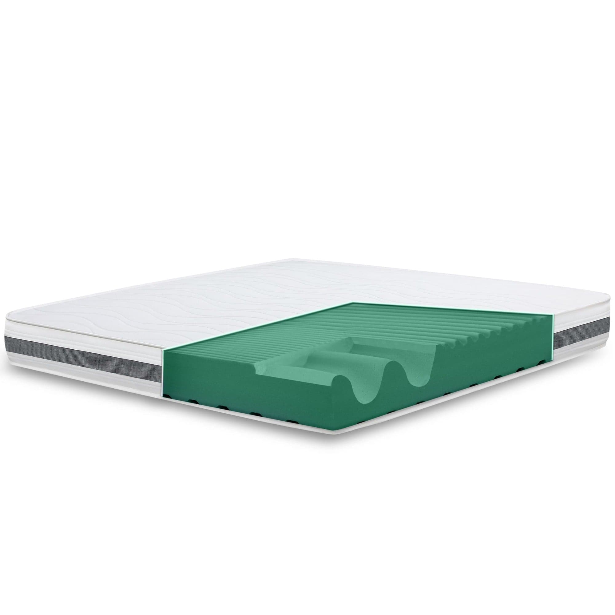 The White Stone Antibacterial Foam Mattress | Height 16 cm | Hypoallergenic 3D Air Cover white