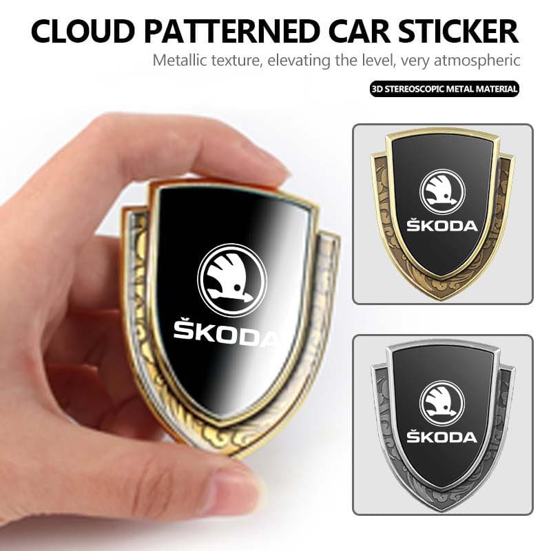 ZIR5 3D Metal Car Side Body Trunk Decoration Emblem Sticker Shield Styling For Skoda octavia a5 a4 mk1 2 fabia superb rapid mk3 yeti
