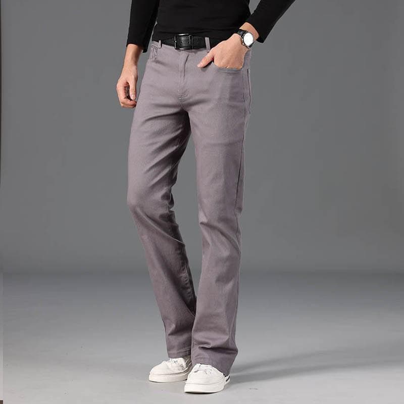 Men's Flared Jeans Boot Cut Leg Flared Loose Fit Male Designer Classic Casual stretch Jeans Jeans For Men cm white