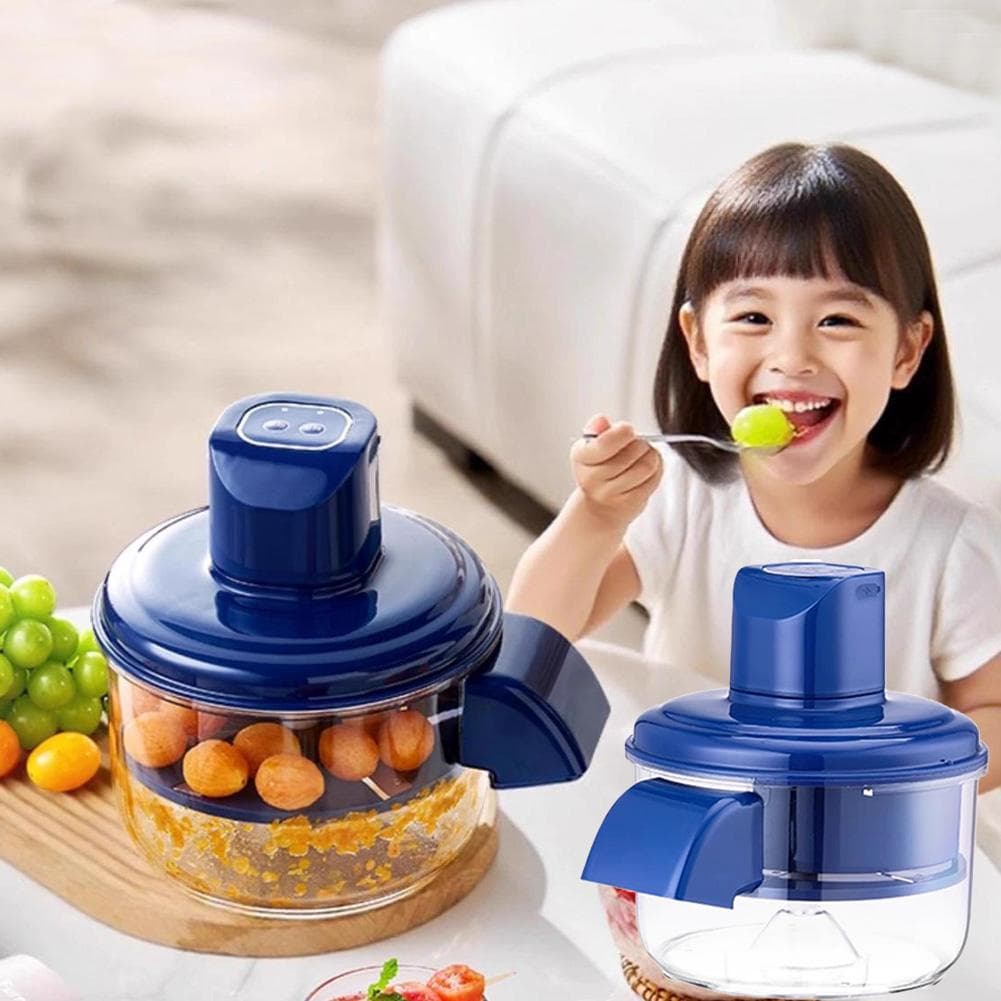 Smart Electric Grape Peeling Machine,Automatic Small Fruit Garlic Peeler Machine Cherries Tomato Garlic Peeler Skin Remover Tool blue