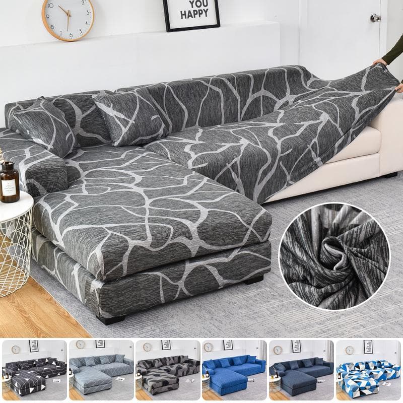 Stretch Sofa Slipcover Non -Slip Elastic Sofa Covers For Living Room L Shaped Sectional Couch Covers 2 Pcs Non Slip Sofa Covers
