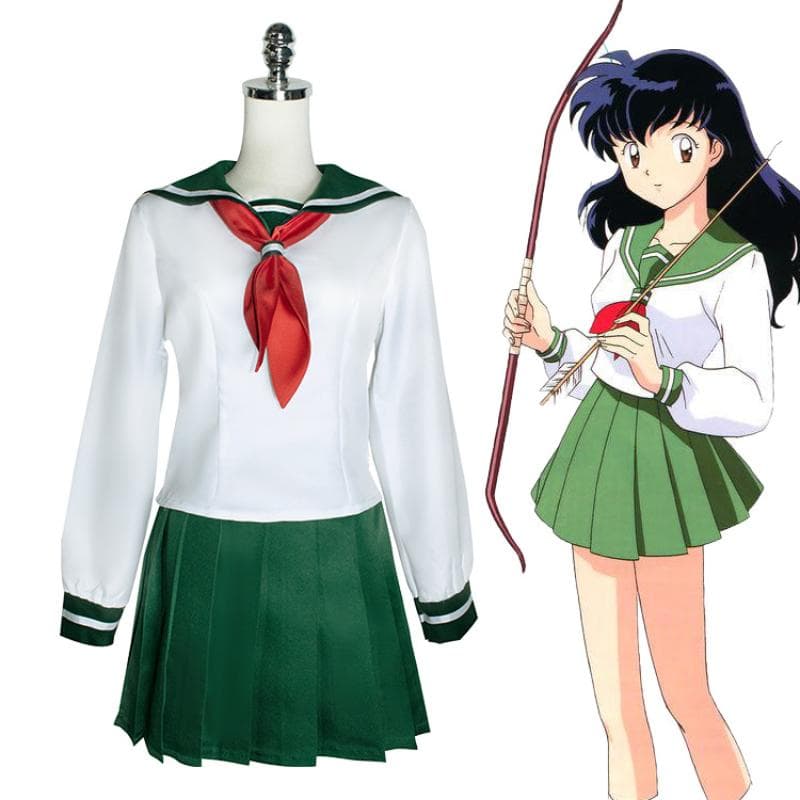 Anime Cosplay InuYasha Higurashi Kagome Women Girls Uniform Shirt Skirt Suit Halloween Carnival Adult Costumes cm