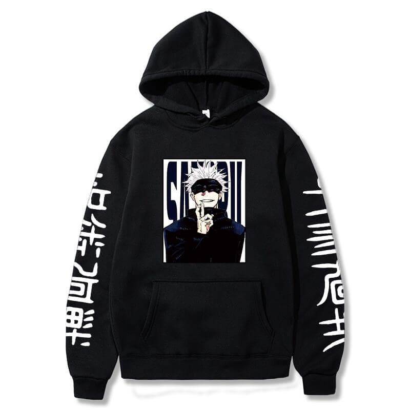 Jujutsu Kaisen Hoodies Anime Harajuku Satoru Gojo Graphic Men Women Sweatshirts Pullovers Casual Long Sleeves Streetwear Tops cm white
