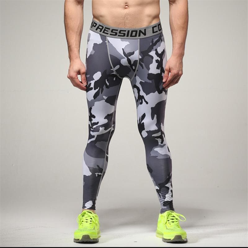 Camouflage Fitness Pants Men's Stretch Sports Pants Running Cycling Basketball Training Tights cm