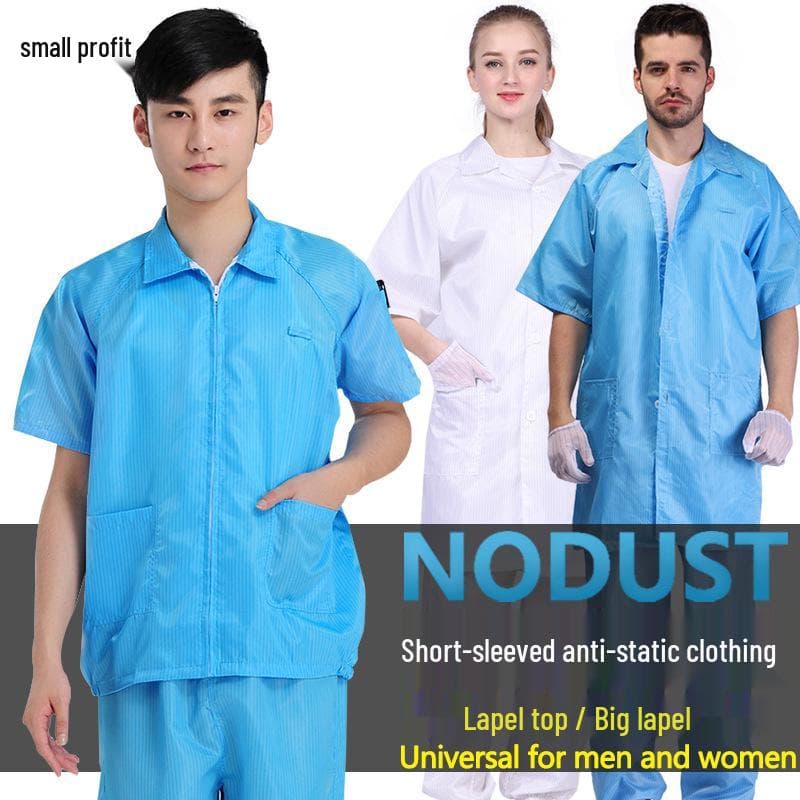 Summer Anti-static Short Sleeve Dust-free Work Coat - Breathable Protective Clothing cm