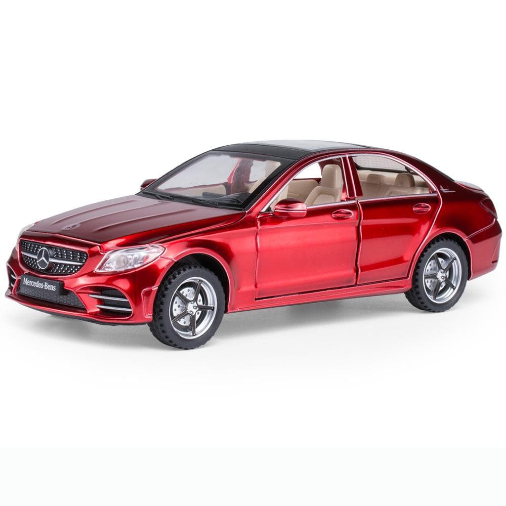 1:32 Scale Benz C260L Diecast Alloy Model Car Toy, Pull Back Vehicle with Sound and Light for Kids Adults Gift Collection black