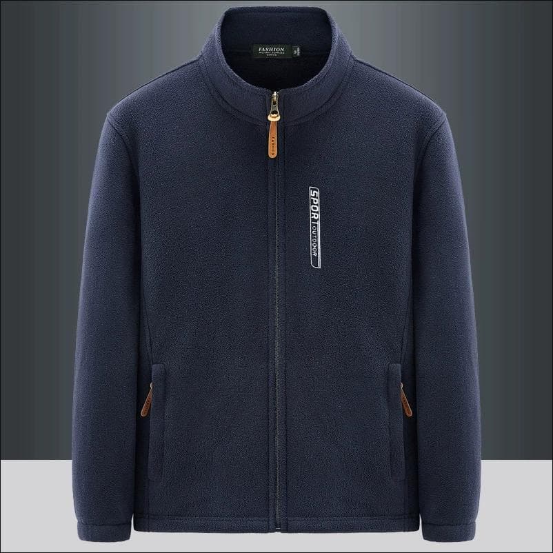 Fleece Jacket for Men, Outdoor Sports Stand Up Collar Top, Large Windproof and Plush Warm Cardigan, Hoodie, Fleece Jacket cm black