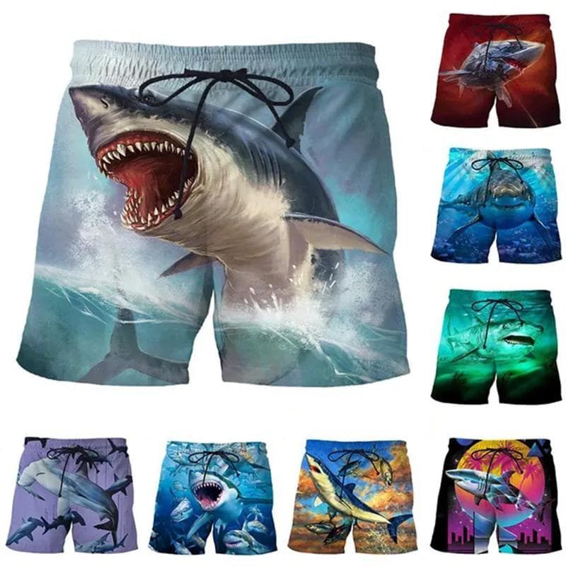 3D Print Shark Short Pants For Men Summer Personality Animal Unisex Harajuku Beach Shorts Vacation Surfing Swim Trunks Clothing