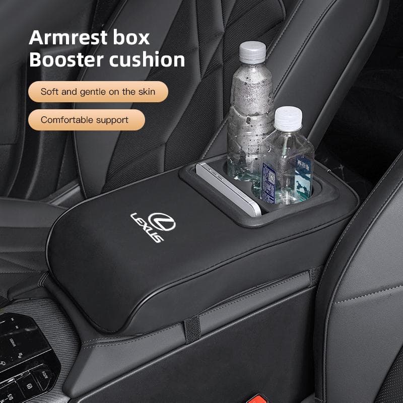 FIQK8 Car Armrest Box Pad Arm Rest Cushion with Cup Holder For Lexus RX330 IS250 Ct200h ES300h Memory Cotton Elbow Support Height Pad