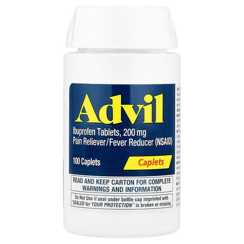 Advil, Ibuprofen Tablets, 200 mg, 100 Coated Caplets