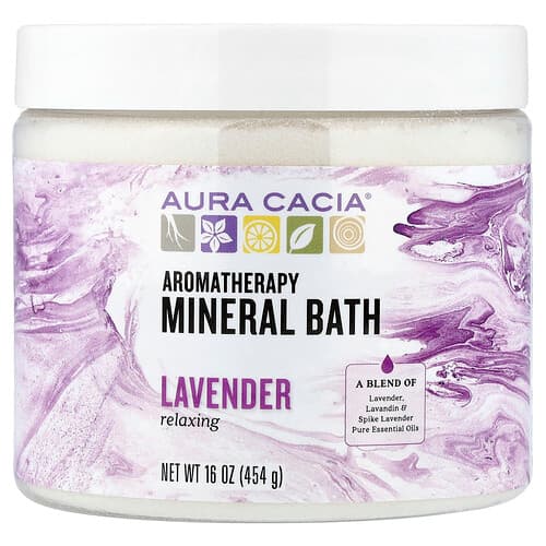 Aura Cacia, Aromatherapy Mineral Bath, Lavender, 16 oz (454 g)