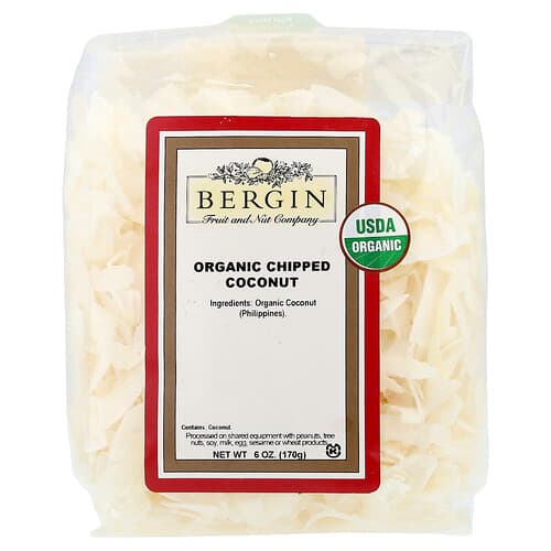 Bergin Fruit and Nut Company, Organic Chipped Coconut, 6 oz (170 g)