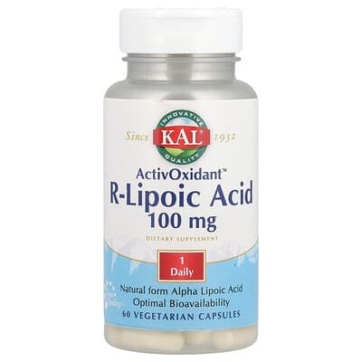 KAL, ActivOxidant™, R-Lipoic Acid, 100 mg, 60 VegCaps
