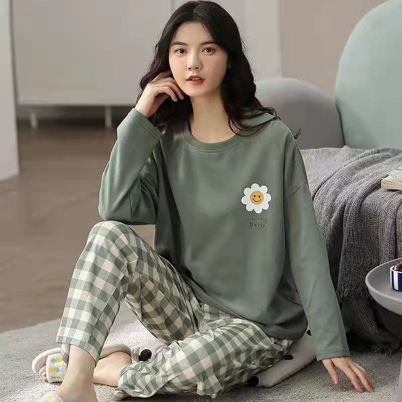 Ladies Pajamas Loungewear Set Women's Spring and Autumn Style Long Sleeved Autumn Winter Loungewear Women's Pajama cm black