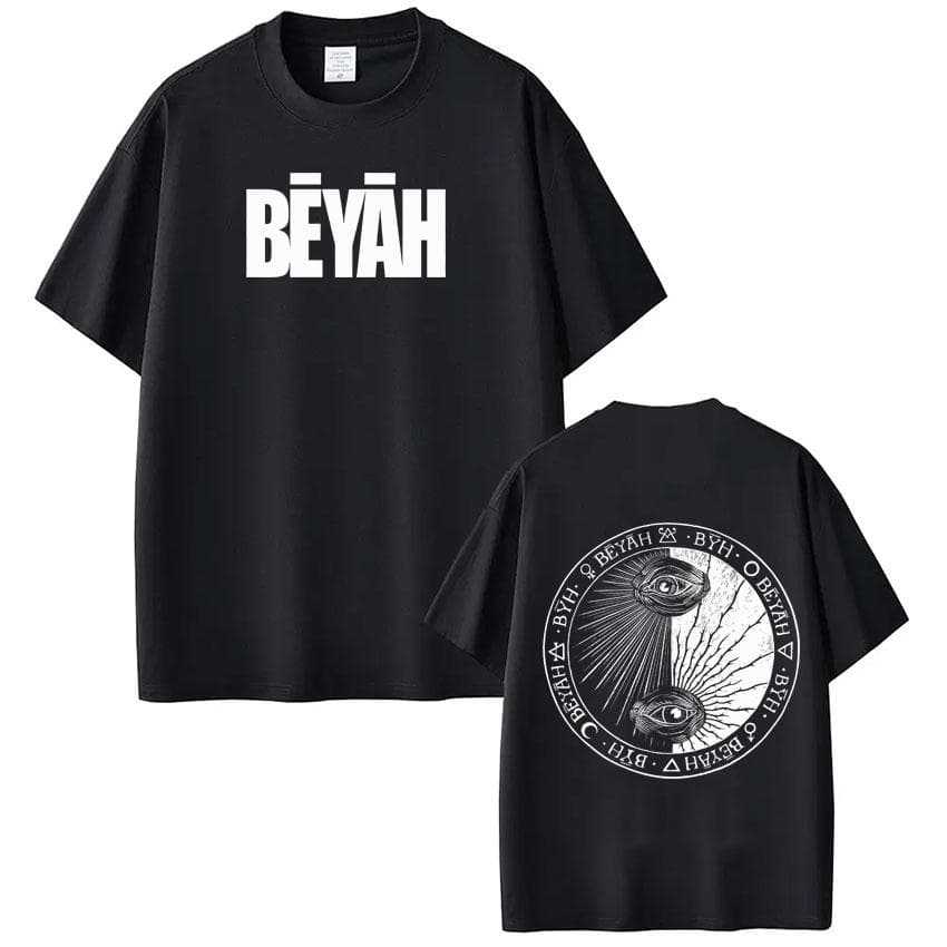 Summer Rapper Damso Beyah Tour Print Unisex Women Hiphop Tshirts Summer Shortsleeved Loose Casual Gothic Punk Cotton Tshirts cm